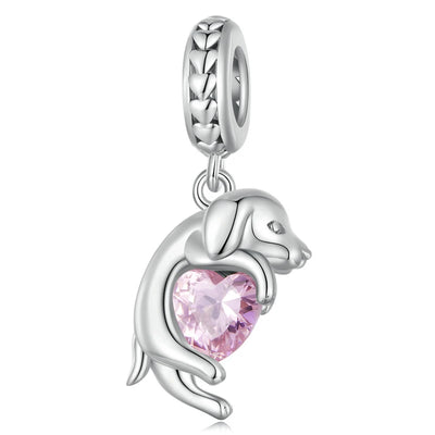 Silver Dog Charms Pendants Set 1