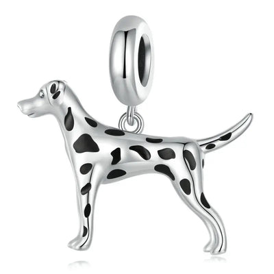 Silver Dog Charms Pendants Set 1