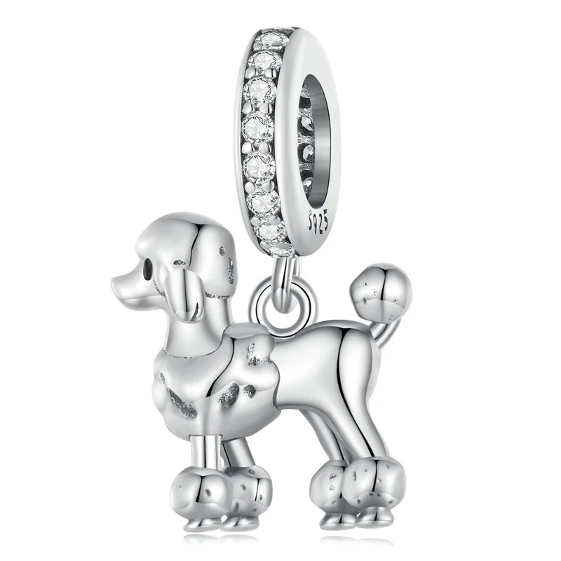 Silver Dog Charms Pendants Set 1