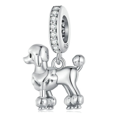 Silver Dog Charms Pendants Set 1