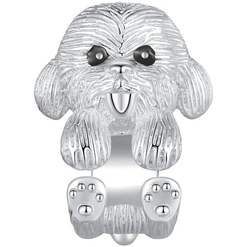 Silver Dog Charms Pendants Set 1