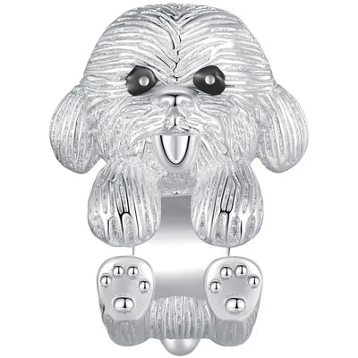Silver Dog Charms Pendants Set 1