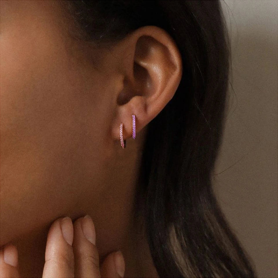 Birthstone Hoop Earrings
