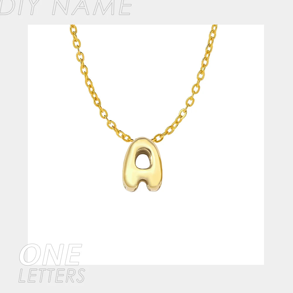 3D Bubble Letter Name Necklace