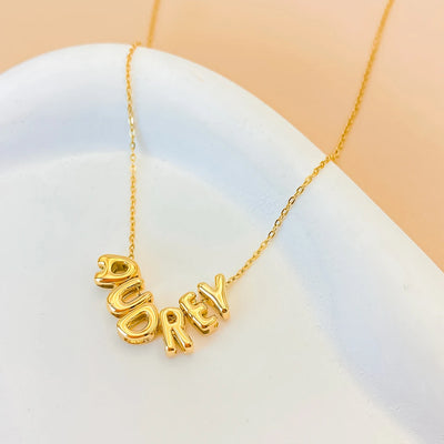 3D Bubble Letter Name Necklace