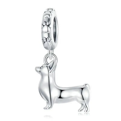 Silver Dog Charms Pendants Set 1