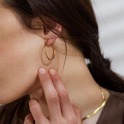 Jéssica - Thin Hoop Earrings