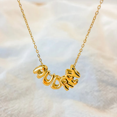 3D Bubble Letter Name Necklace