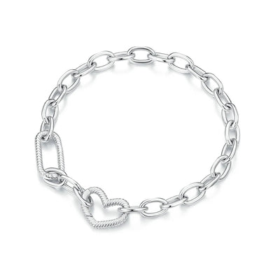 Paperclip Link Heart Bracelet