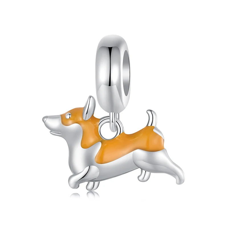 Silver Dog Charms Pendants Set 1