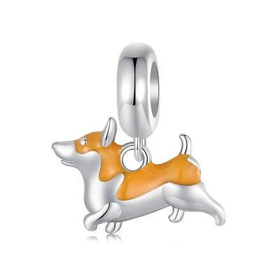 Silver Dog Charms Pendants Set 1
