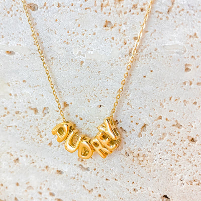 3D Bubble Letter Name Necklace