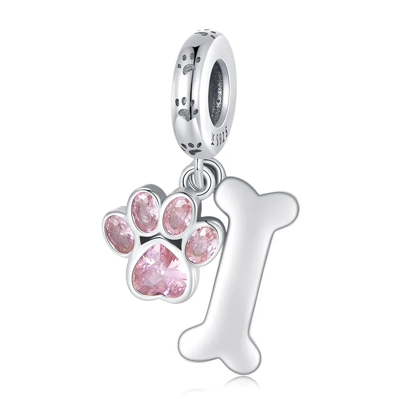 Silver Dog Charms Pendants Set 1
