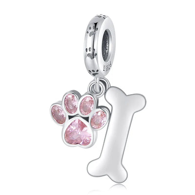 Silver Dog Charms Pendants Set 1