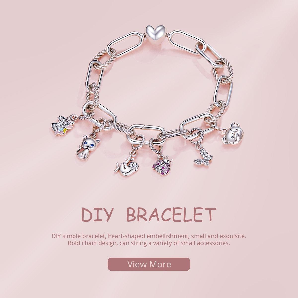 Pink ladybug Silver Charm - Figueira