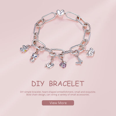 Pink ladybug Silver Charm - Figueira