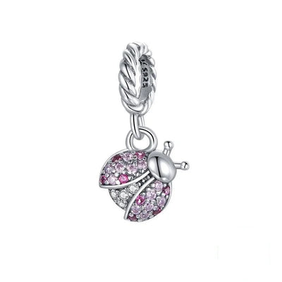 Pink ladybug Silver Charm - Figueira