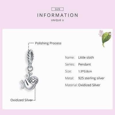 MINI Pendant Little Sloth Bead - Figueira