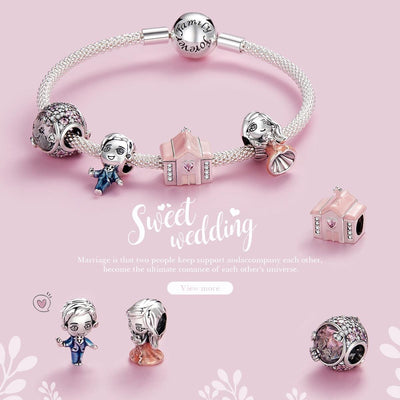 Sweet Wedding Bride Groom Charm - Figueira