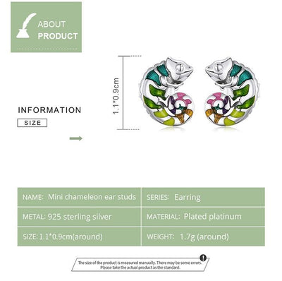 Mini Chameleon Stud Earrings - Figueira