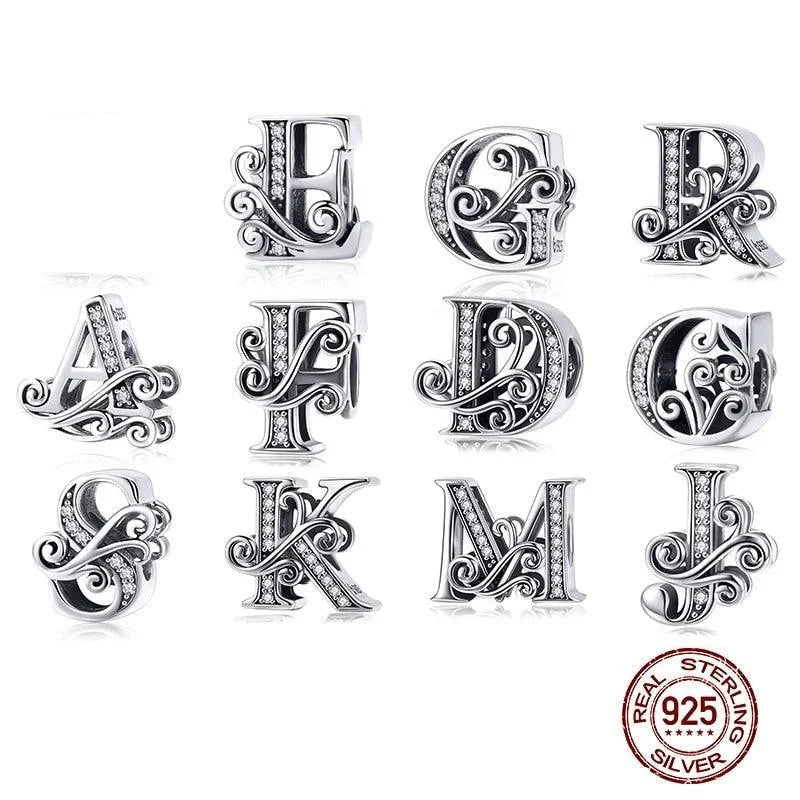 Dazzling alphabet silver charms - Figueira