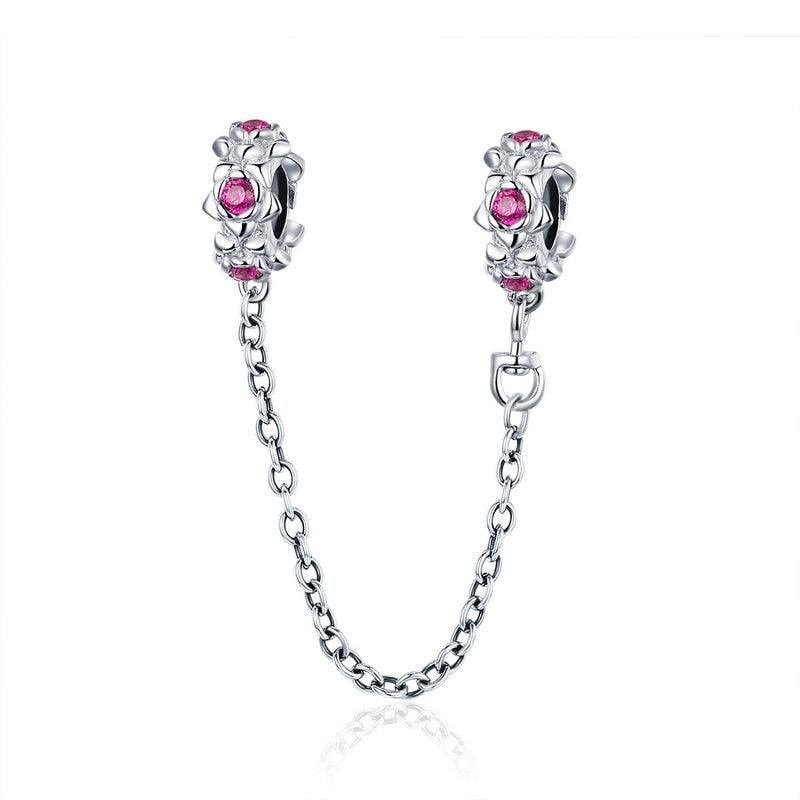 Pink Garland Silver Safety Chain - Figueira
