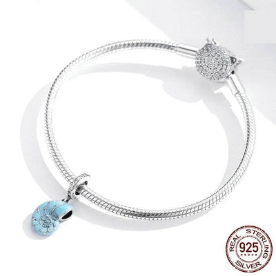 Blue Sea Shell Silver Charm - Figueira