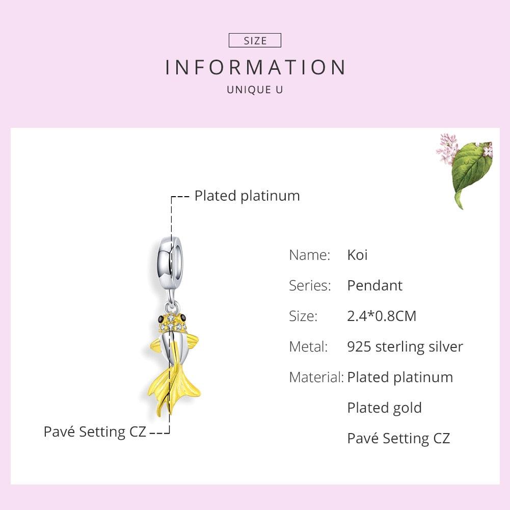 Golden Koi silver charm - Figueira