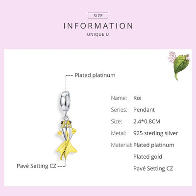 Golden Koi silver charm - Figueira