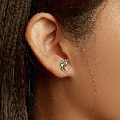 Mini Chameleon Stud Earrings - Figueira