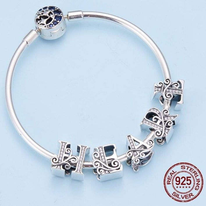 Dazzling alphabet silver charms - Figueira