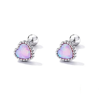 Purple Opal Heart Earrings - Figueira