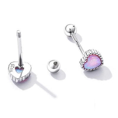 Purple Opal Heart Earrings - Figueira