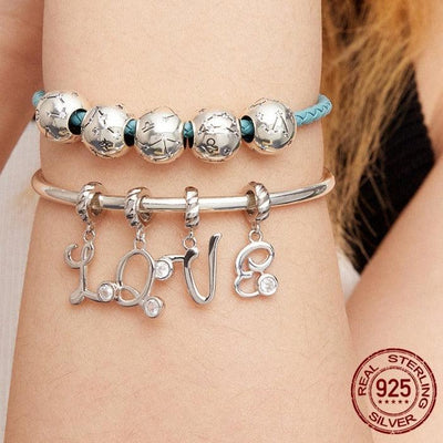 Silver alphabet dangle charms - Figueira