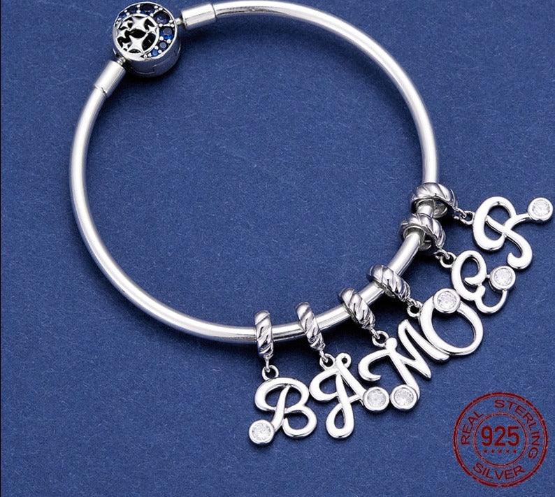 Silver alphabet dangle charms - Figueira