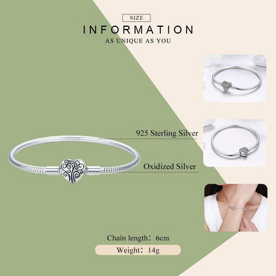 The tree of family silver charm bracelet - Figueira