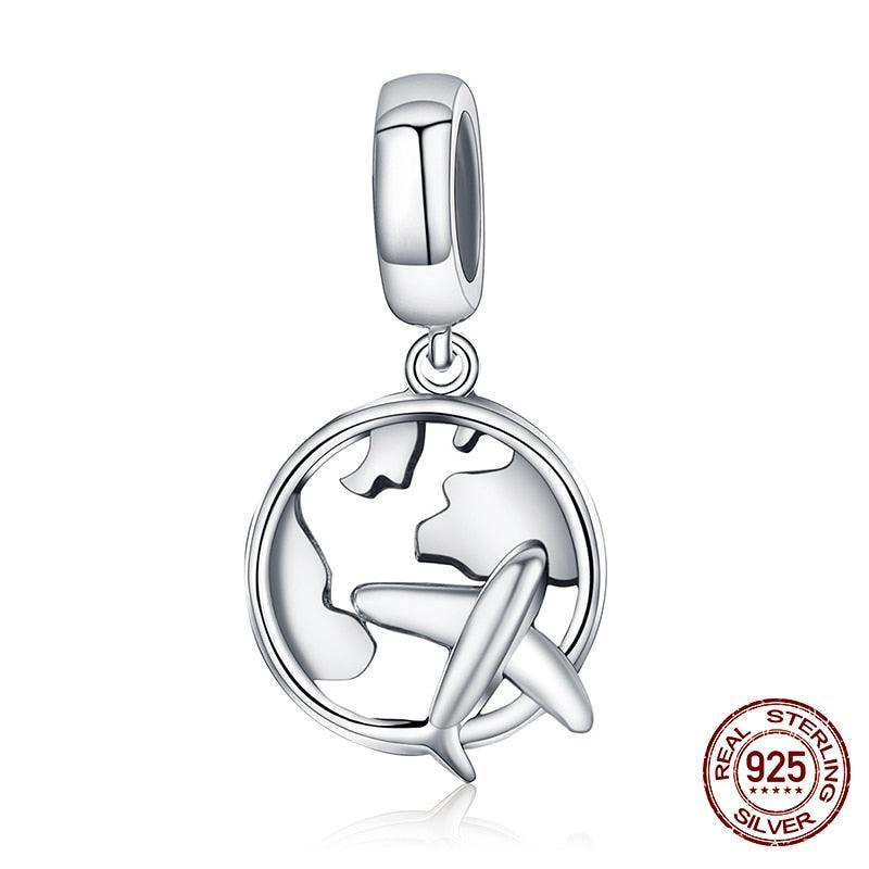 World & Plane Silver Charm - Figueira